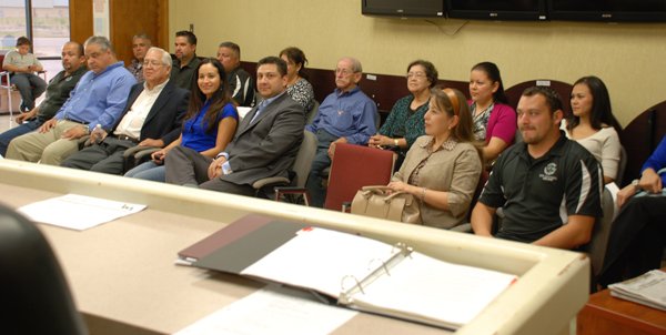 The Los Fresnos City Commission room was full of representatives from International Education Services as they were honored for their work in Los Fresnos and the Valley providing short-term emergency shelter and foster care for unaccompanied alien children.
