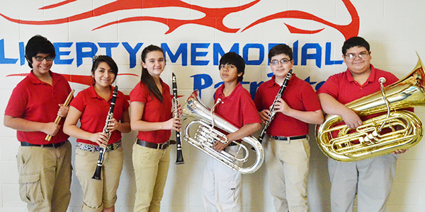 Six Liberty Memorial Middle School students were selected to the All-Valley Band.