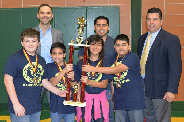 Los Cuates Middle School's Robonauts -- made up of Jonathan Grimaldi, Gen Moskal, Madeline Camero, and Eliseo Quintero -- were the top team in the Middle School Division. 