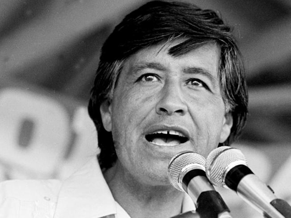 American labor leader and co-founder of the United Farm Workers (formerly known as the National Farm Workers Association) Cesar Chavez (1927 - 1993) speaks at a rallty, Coachella, California, mid to late 1970s. Photo: Getty Images