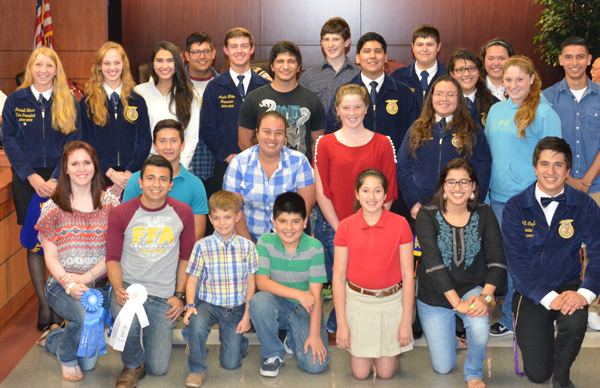 Los Fresnos FFA students who placed in the Rio Grande Valley Livestock Show and teams that qualified for the State Career Development competition were recognized. 