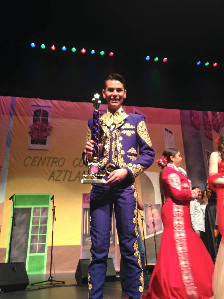 UTRGV freshman Clyde Guerra, a singer and violinist from Roma who performs with both of UTRGV’s mariachi troupes, landed first place in the university-level vocal competition at the Mariachi Vargas Extravaganza, held earlier this month in San Antonio. (Courtesy Photo)