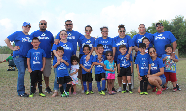 The Avengers players and their parents after last week’s game. Photos: Tony Vindell/LFN 